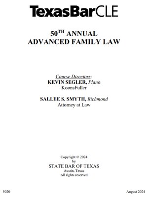 cover image of Advanced Family Law 2024